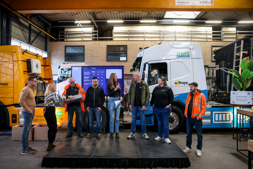 E-truck chauffeurs de Bruyn Transport tijdens Truckersdag 2023